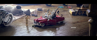 classic red convertible coupe die-cast model