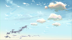 cloud painting, Makoto Shinkai , anime, 5 Centimeters Per Second