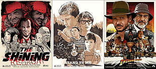 The Shining, Stand by Me, and Indiana Jones posters, joshua budich, movies, movie poster, Stanley Kubrick