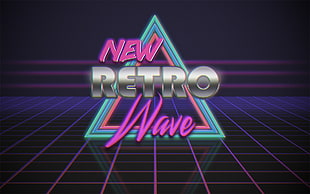 New Retro Wave ads, Retro style, neon, vintage, digital art