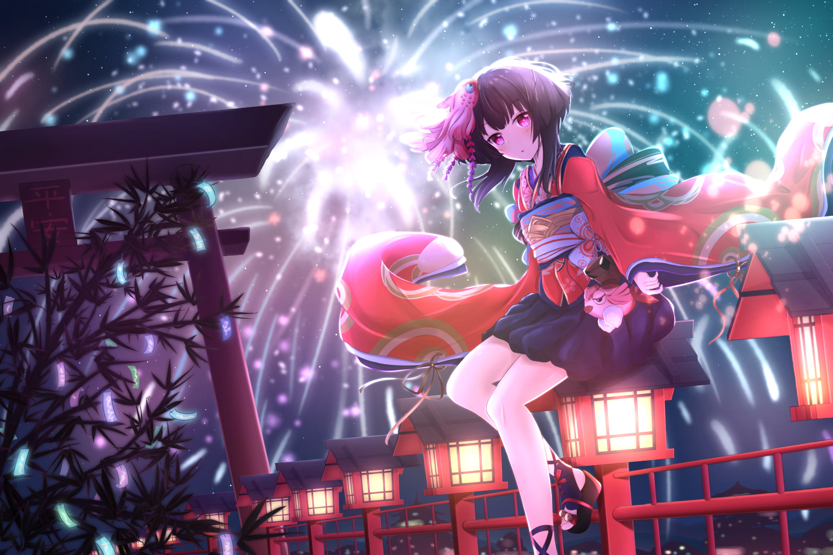 Happy New Year Meal Tiger Anime Girl HD Anime Girl Wallpapers  HD  Wallpapers  ID 98354