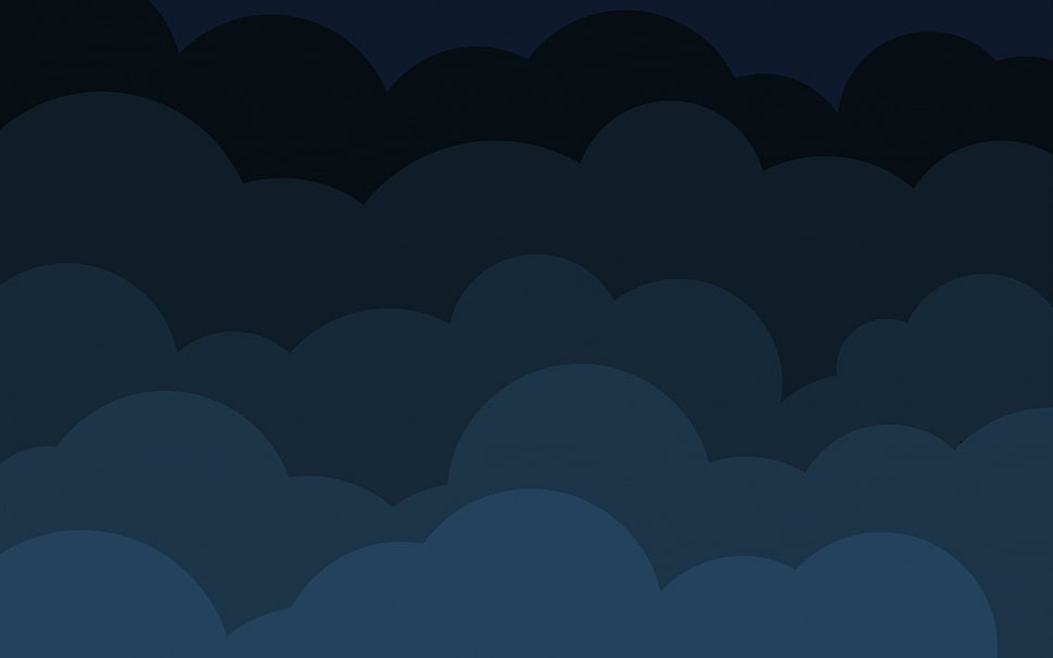 blue, black, and gray digital wallpaper, clouds, minimalism, simple HD wallpaper