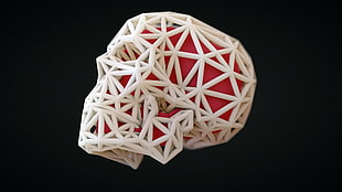 white and red geometrical toy