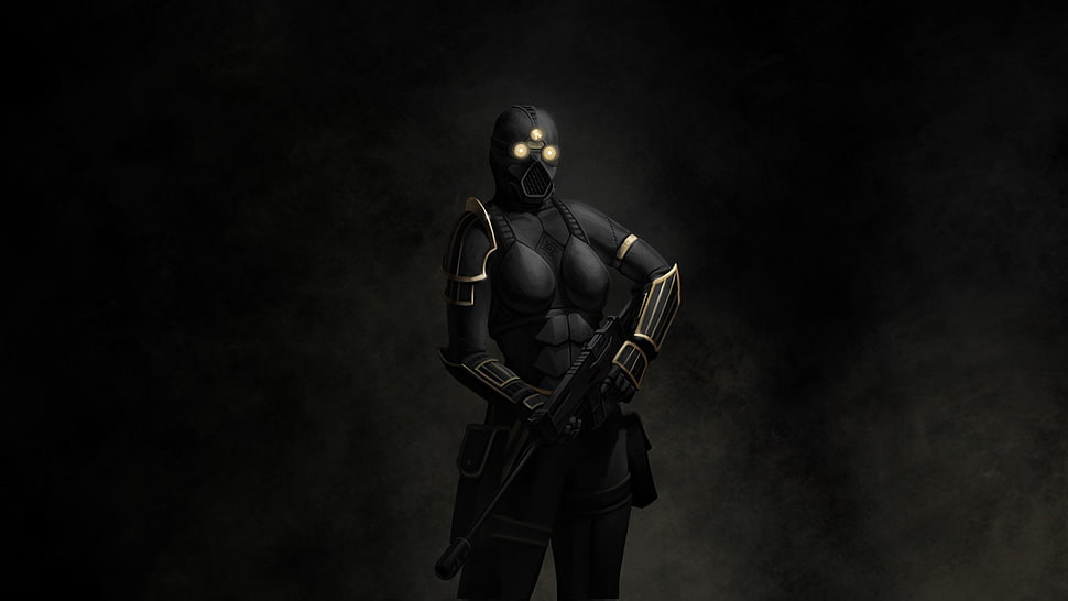 person wearing black suit holding weapon wallpaper, cyberpunk, E.Y.E: Divine Cybermancy HD wallpaper