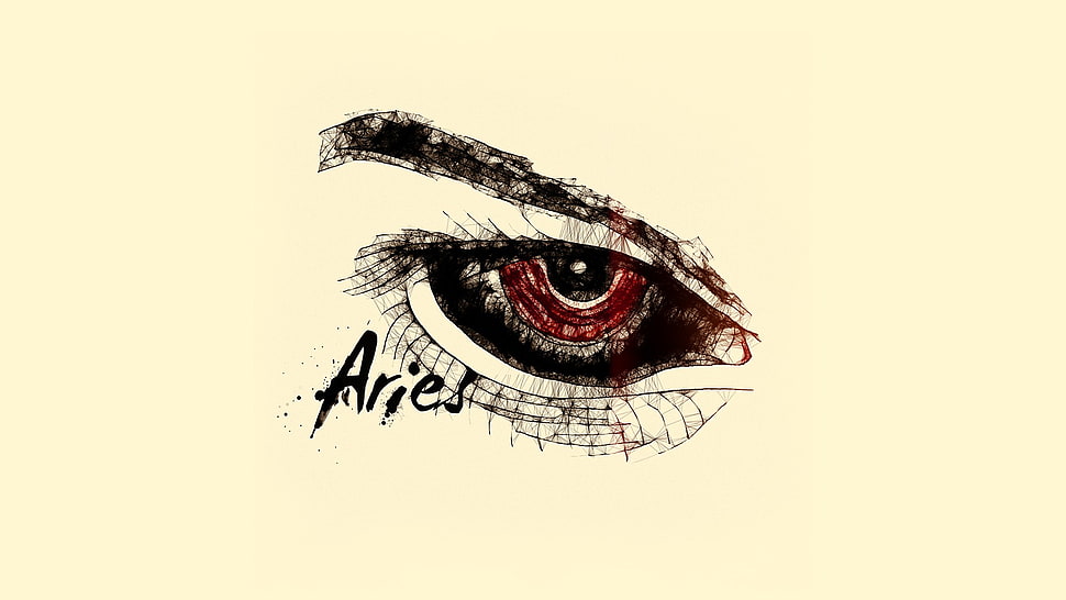 Aries illustration, red eyes HD wallpaper