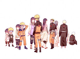 Naruto and Henata illustration, Naruto Shippuuden, couple, Young Naruto, Young Hinata