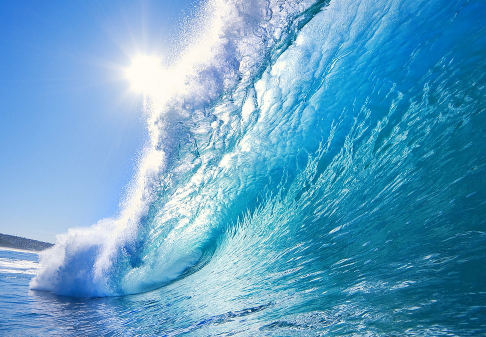 blue ocean, waves HD wallpaper