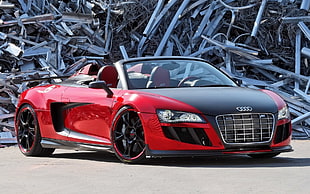 red and black Audi convertible coupe