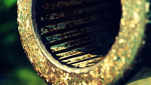 brass-colored tube, cannons, filter, old, metal HD wallpaper