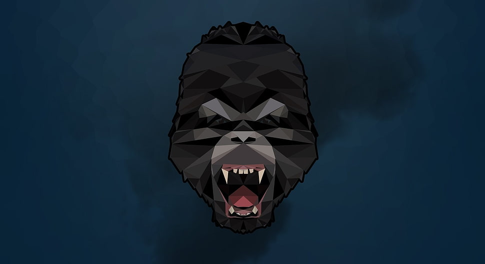 Gorilla digital wallpaper, gorillas, poly, harambe HD wallpaper