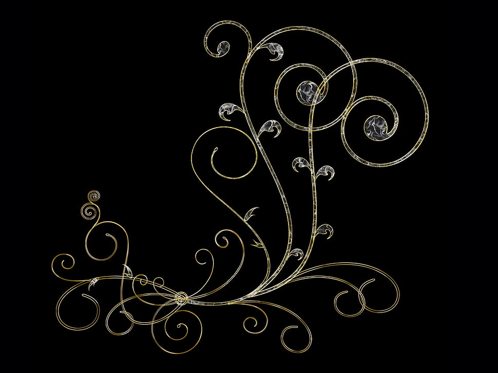 beige floral pattern illustration HD wallpaper
