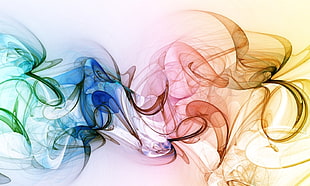 multicolored abstract illustration, abstract, smoke, smokey, whisp