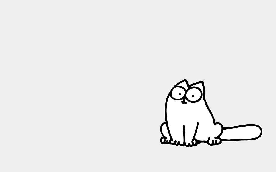 cat sticker illustration, Simon's Cat, comics, cat, drawing HD wallpaper