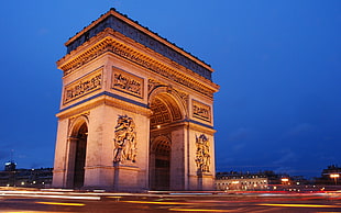 gray concrete arch, Paris, monuments, Arc de Triomphe, arch