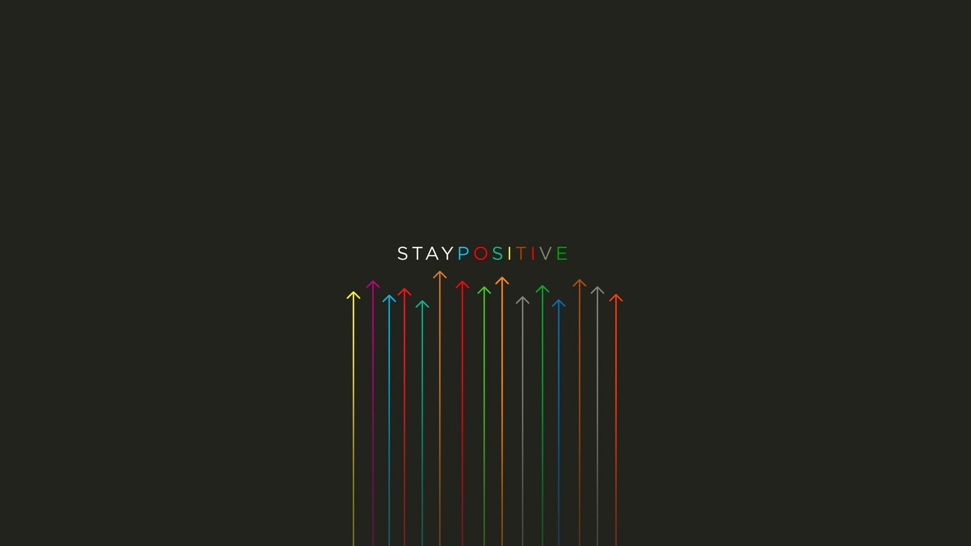 black background with stay positive text overlay, simple, minimalism, digital art, motivational