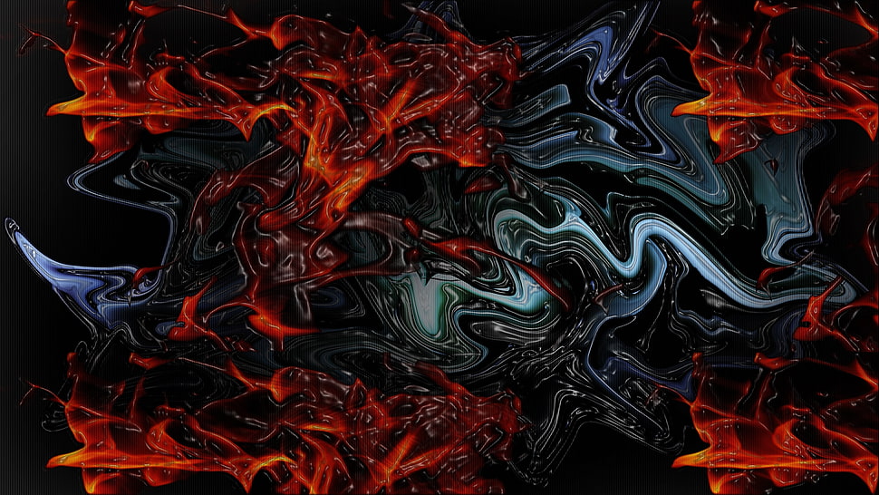 black , red and gray abstract illustration HD wallpaper