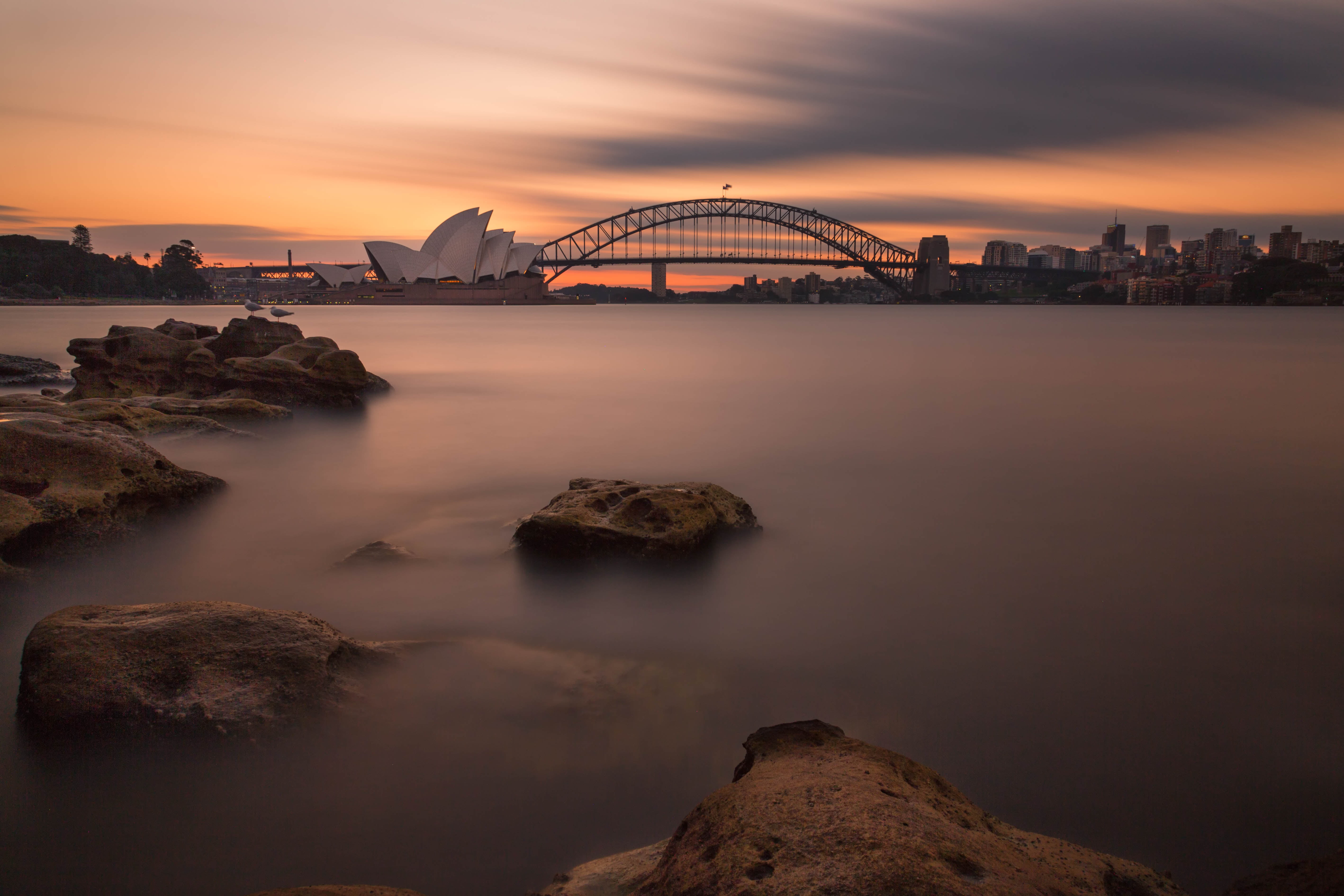 foggy shore near Sydney Opera house