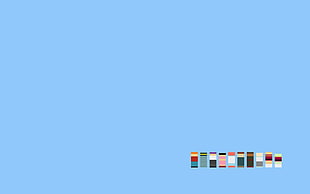 minimalism, blue background, Futurama HD wallpaper