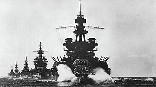 four navy ships, military, Dreadnought, World War II, navy