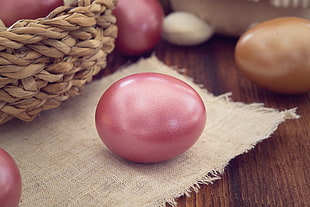 shallow photography of pink easter egg