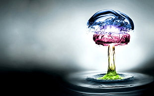 multicolored abstract painting, water, selective coloring, dope HD wallpaper
