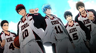 five basketball anime player digital wallpaper