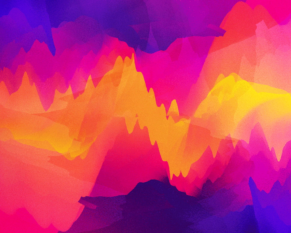 yellow mountain wallpaper, abstract, graphic design, vector HD wallpaper