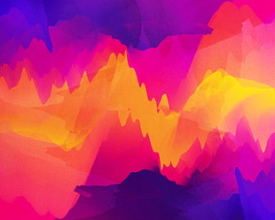 yellow mountain wallpaper, abstract, graphic design, vector