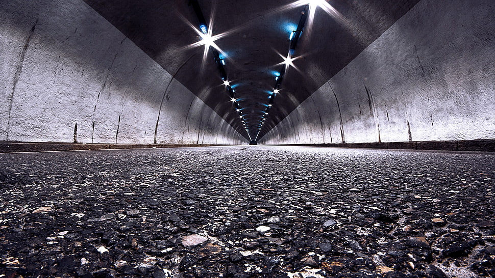 gray concrete road, architecture, interior, abandoned, silent HD wallpaper