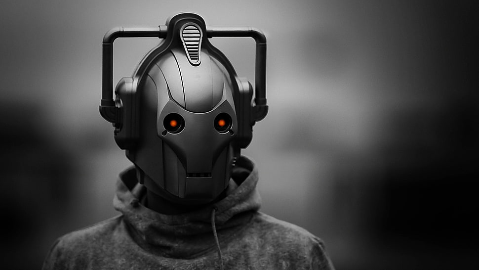 gray Destiny robot mask, Doctor Who, Cybermen HD wallpaper