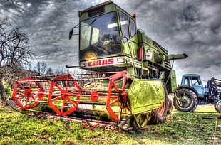 green cultivator, HDR, tractors, combine harvesters, Claas HD wallpaper