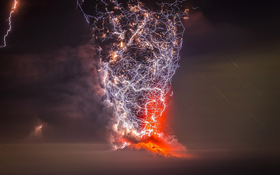 hurricane lightning and fire digital wallpaper HD wallpaper