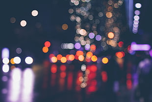 lights, blurred, color, lanterns
