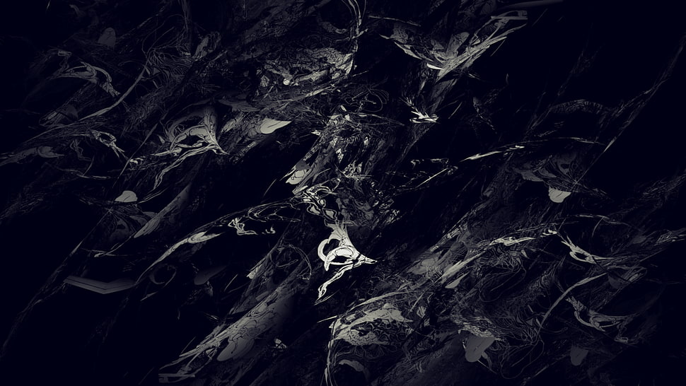 black and gray artwork, digital art, dark HD wallpaper