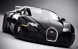 black Mercedes-Benz car, car, Bugatti Veyron, Bugatti