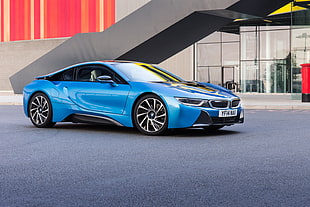 blue BMW coupe HD wallpaper
