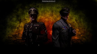 men's black suit jacket collage, video games, Heroes & Generals