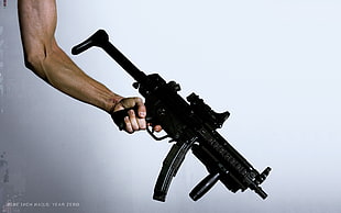 black and gray assault rifle, Nine Inch Nails, weapon