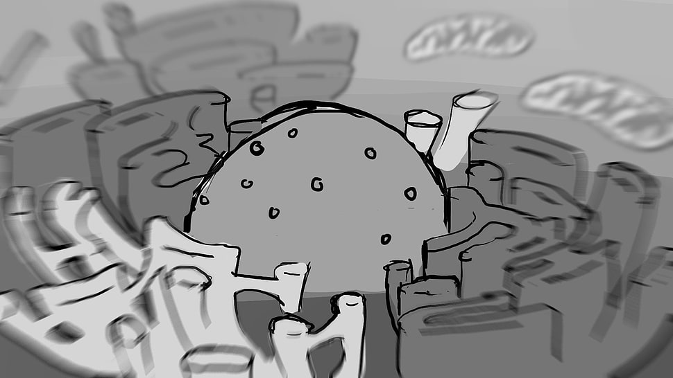 grayscale illustration, cells, artwork, monochrome HD wallpaper