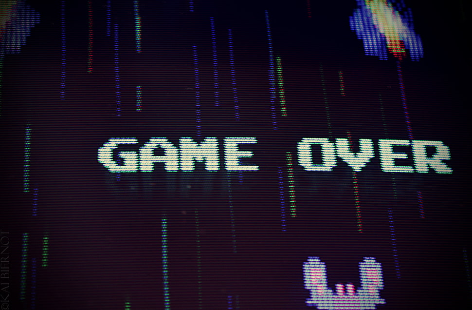 game over video game screengrab, macro, video games, GAME OVER HD wallpaper