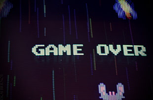 game over video game screengrab, macro, video games, GAME OVER