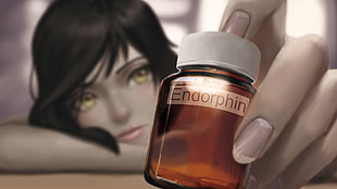 woman holding Endorphin jar HD wallpaper