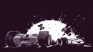 go karts illustration, Grip, racing, car, explosion HD wallpaper