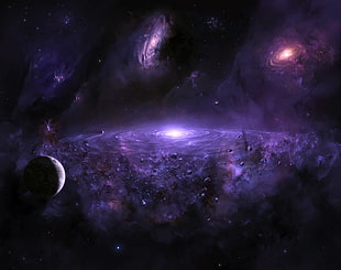 universe digital wallpaper, space, planet, space art, galaxy HD wallpaper