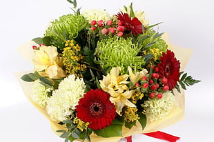 Spider Mums,Gerbera and Lily flower bouquet