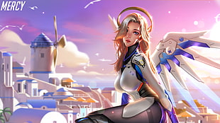 Mercy female game character wallpaper