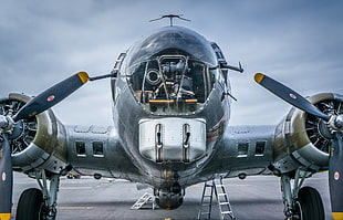 gray and black aircraft, military, vehicle, aircraft, Boeing B-17 Flying Fortress