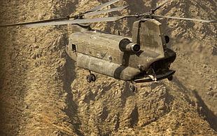 gray carrier helicopter, helicopters, army, Boeing CH-47 Chinook, military aircraft