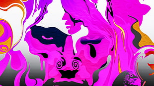 pink, black, and gray digital wallpaper, surreal, LSD, drugs, artwork