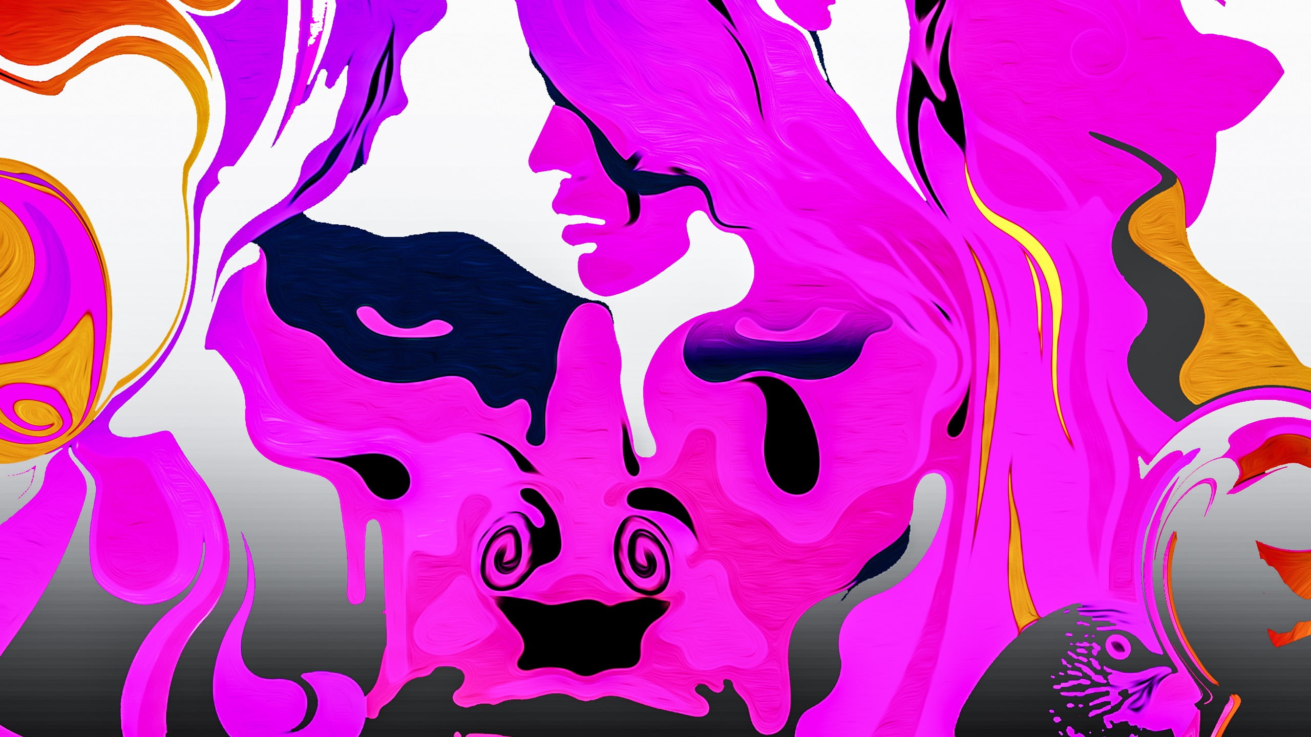 pink, black, and gray digital wallpaper, surreal, LSD, drugs, artwork